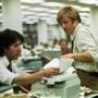 ROBERT REDFORD (right) as Bob Woodward and DUSTIN HOFFMAN (left) as Carl Bernstein in the 1976 film 